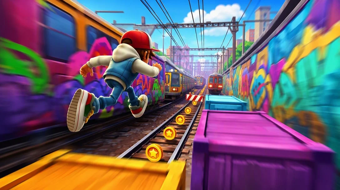 Subway Surfers review – dodging trains in a graffiti-covered subway yard